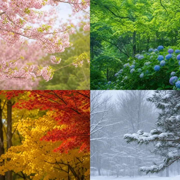 はちのへ緑の歳時記の四季の風景